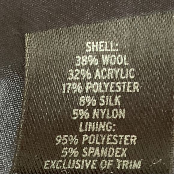 Semantiks Blazer Brown Tan Wool Blend Tweed Button Front Pockets Fitted Size 0 - Picture 9 of 13